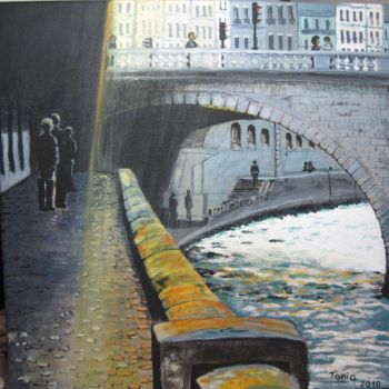 Peinture intitulée "Sous les Ponts de P…" par Tania Ohse, Œuvre d'art originale, Acrylique
