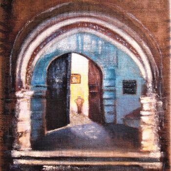 Peinture intitulée "Porte en Tunisie" par Tania Ohse, Œuvre d'art originale, Acrylique