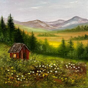 绘画 标题为“Spring landscape” 由Tanja Frost, 原创艺术品, 油 安装在木质担架架上
