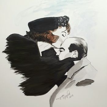 Dessin intitulée "adieu" par Tanja Niegsch, Œuvre d'art originale, Gouache