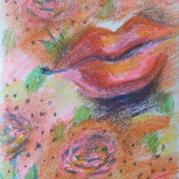 Pittura intitolato "Rose lips A series…" da Tanya Dolya, Opera d'arte originale, Pastello Montato su Altro pannello rigido