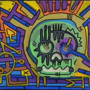 "Skull" başlıklı Tablo Tarek Ben Yakhlef tarafından, Orijinal sanat, Akrilik