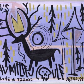 Peinture intitulée "Cervus" par Tarek Ben Yakhlef, Œuvre d'art originale, Marqueur