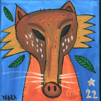Pintura intitulada "Wolf" por Tarek Ben Yakhlef, Obras de arte originais, Acrílico