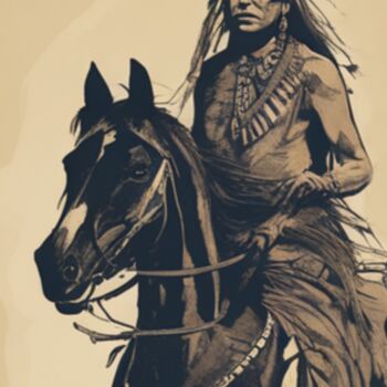 Digital Arts titled "Native American man" by Tarkanm, Original Artwork, AI generated image