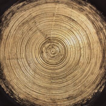 제목이 "Squared Circle Gold…"인 미술작품 Tasha Ozkul로, 원작, 회 반죽 기타 단단한 패널에 장착됨