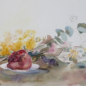 Malerei mit dem Titel "Still life" von Tatiana Gliadchenko, Original-Kunstwerk, Aquarell