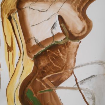 Dibujo titulada "brou de noix sur pa…" por Tatiana Anikina, Obra de arte original, Carbón