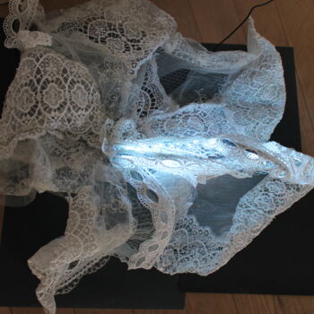 Textile Art με τίτλο "Gentle" από Tatiana Efremova, Αυθεντικά έργα τέχνης, Κέντημα