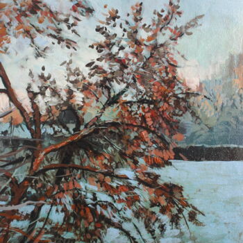 Malerei mit dem Titel "Зимняя яблоня" von Tatiana Fedorova, Original-Kunstwerk, Öl