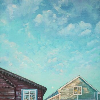 「Дом под Луной」というタイトルの絵画 Татьяна Фëдороваによって, オリジナルのアートワーク, オイル