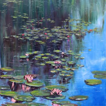 「Water Lilies」というタイトルの絵画 Tatiana Grachevaによって, オリジナルのアートワーク, オイル