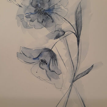 Рисунок под названием "цветки" - Tatiana Iovleva, Подлинное произведение искусства, Акварель
