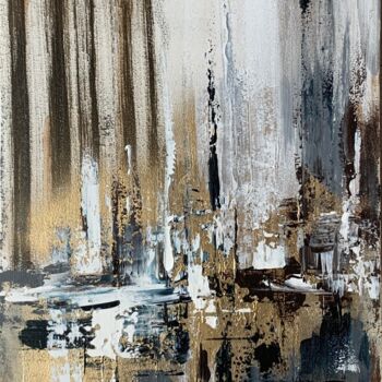 Painting titled "Gold town 70x30cm" by Tatiana Malinovscaia, Original Artwork, Acrylic