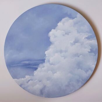 Painting titled "The clouds are the…" by Tatiana Popova, Original Artwork, Oil Mounted on Wood Stretcher frame