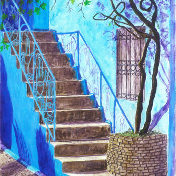 Pintura intitulada "Morning in Blue Cit…" por Tatiana Shelekhova, Obras de arte originais, Acrílico
