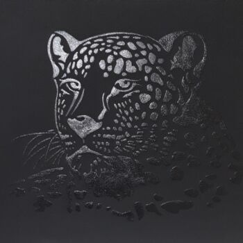""Black Panther"." başlıklı Tablo Tatiana Yasin tarafından, Orijinal sanat, Akrilik Ahşap Sedye çerçevesi üzerine monte edil…