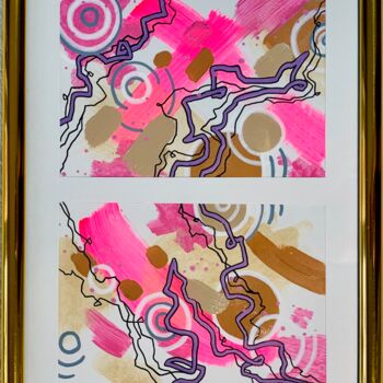 Pittura intitolato "In pink" da Tatyana Karabanova (Bogdanova), Opera d'arte originale, Acrilico Montato su Altro pannello r…