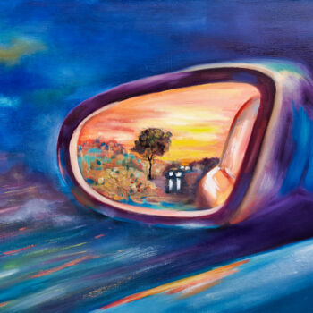 Painting titled "To The Tomorrow" by Tatyana Pertsel, Original Artwork, Oil Mounted on Wood Stretcher frame