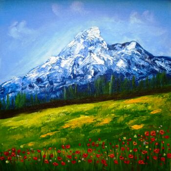 Pintura titulada "Alpine mountain lan…" por Tatyana Zarembovskaya, Obra de arte original, Oleo
