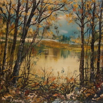 Painting titled "" GREEN LAKE FROM M…" by Sergeys Balura, Original Artwork, Oil