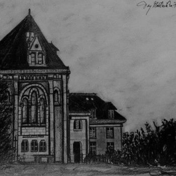 Drawing titled "À Montmartre" by Tay Aguilar, Original Artwork, Pencil