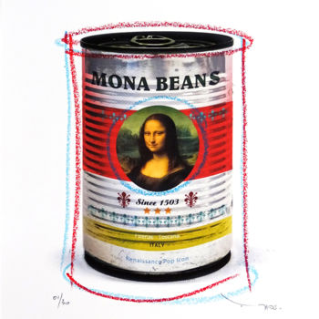 Printmaking titled "Tehos - Mona Beans" by Tehos, Original Artwork, Digital Print