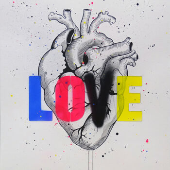 「Tehos - Just Love」というタイトルの絵画 Tehosによって, オリジナルのアートワーク, スプレー式塗料