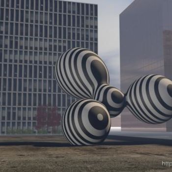 Escultura intitulada "Bubbles in the Vort…" por Tehos, Obras de arte originais, Média Mixtas
