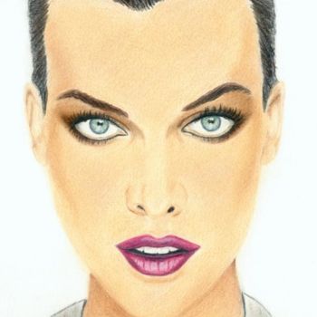 Drawing titled "Milla Jovovich" by Tekkamaki, Original Artwork, Other