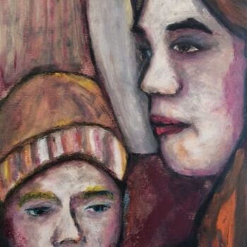 绘画 标题为“Mother and son” 由Teresa Lopes, 原创艺术品, 油