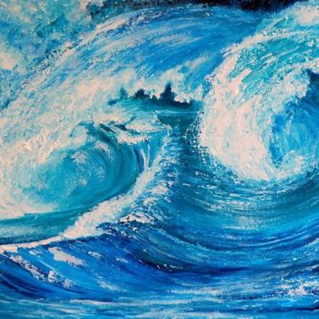 Painting titled "DEEP SEA" by Teresa Wegrzyn, Original Artwork