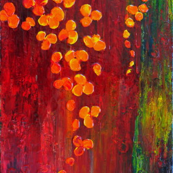 Painting titled "FIERY" by Teresa Wegrzyn, Original Artwork, Acrylic