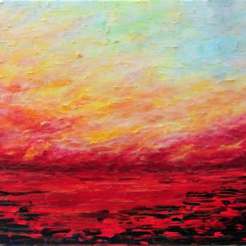 Pintura titulada "SUNSET FIERY" por Teresa Wegrzyn, Obra de arte original, Acrílico