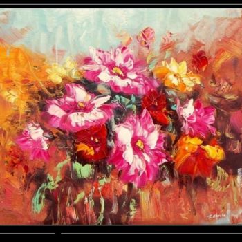 Pintura intitulada "Fleurs de floraison…" por Tessa Ferrer, Obras de arte originais