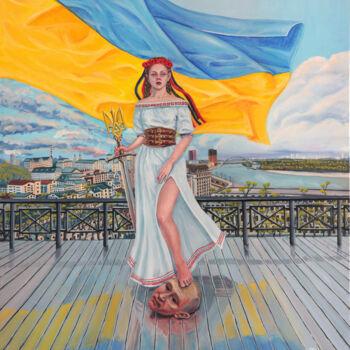Peinture intitulée "Free Ukraine" par Tetiana Bogdanova, Œuvre d'art originale, Huile Monté sur Châssis en bois