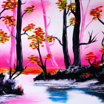 Malarstwo zatytułowany „Frozen autumn Paint…” autorstwa Tetiana Surshko (SurshkoArt), Oryginalna praca, Olej