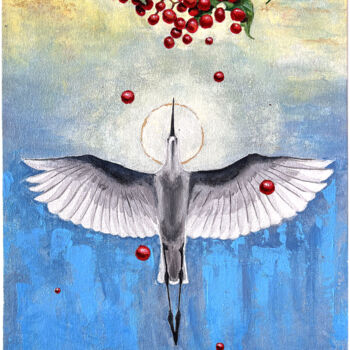 Peinture intitulée "Bird" par Tetiana Zelinska, Œuvre d'art originale, Acrylique