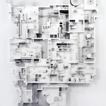 Arte digital titulada "Plan Tectonique 07" por Thapsus, Obra de arte original, Imagen generada por IA