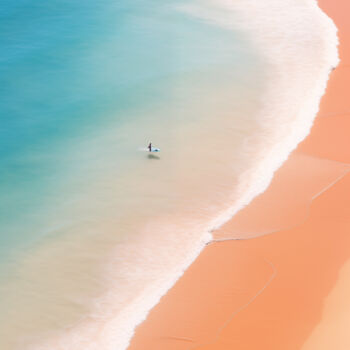Digitale Kunst getiteld "The Beach 01" door Thapsus, Origineel Kunstwerk, AI gegenereerde afbeelding