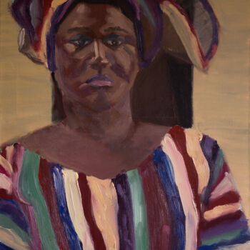 Ζωγραφική με τίτλο "Ghanaian Woman In C…" από The Hammer, Αυθεντικά έργα τέχνης, Λάδι