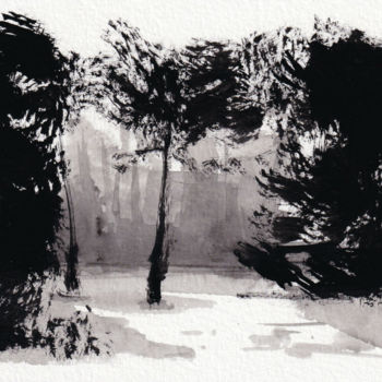 Pittura intitolato "The tree" da Pascal Fessler, Opera d'arte originale, Inchiostro