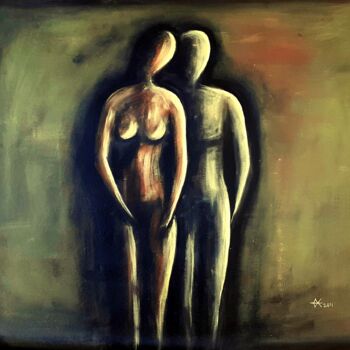 Malerei mit dem Titel "Somewhere Together" von Undarkpaint, Original-Kunstwerk, Öl