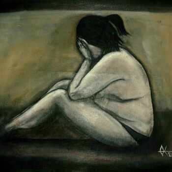 Painting titled "Suffer" by Undarkpaint, Original Artwork, Oil
