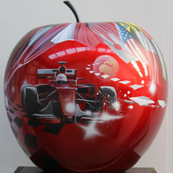 Γλυπτική με τίτλο "Red formule 1" από Thierry Mordant, Αυθεντικά έργα τέχνης, Ακρυλικό