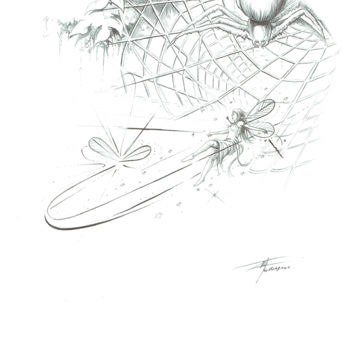 Drawing titled "Illustration publié…" by Thierry Mordant, Original Artwork, Ballpoint pen