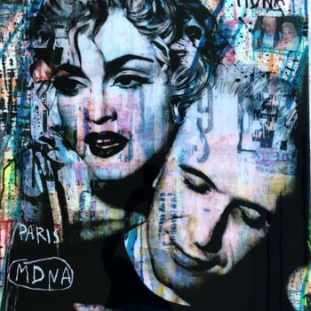 Картина под названием "MDNA AND JEAN PAUL" - Thierry Rasine, Подлинное произведение искусства, Другой Установлен на Деревянн…