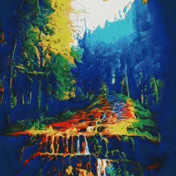 Malerei mit dem Titel "4ska2" von Thomas Blondeau-Dumoulin, Original-Kunstwerk, Digitale Malerei Auf Holzplatte montiert