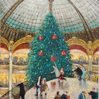 제목이 "Les cadeaux de Noël"인 미술작품 Thomas Bossard로, 원작, 기름 나무 들것 프레임에 장착됨