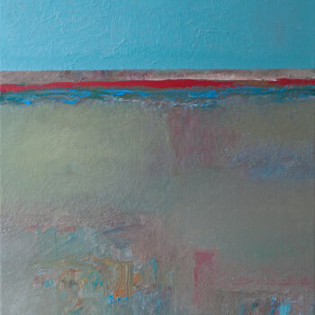 Painting titled "Desolate Shore" by Thomas Hjelm, Original Artwork, Oil Mounted on Wood Stretcher frame